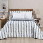 Edredom Cobertor Daily Super King Malha Listrado Dupla Face F