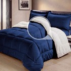 Edredom/cobertor Sherpa Casal Queen Dupla Face 2 Em 1 Azul Ma