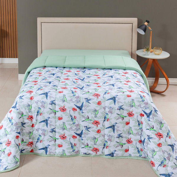 Edredom Cobertor Sonnet Queen Malha Estampada Dupla Face 100%