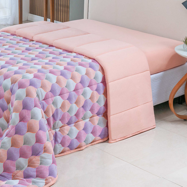 Edredom Cobertor Sonnet Solteiro Malha Estampada Dupla Face 1