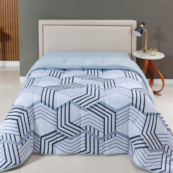 Edredom Cobertor Sonnet Solteiro Malha Estampada Dupla Face 1