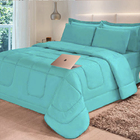 Edredom Com Jogo De Cama Casal Queen Total 6pçs Aconchego Dup