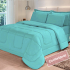 Edredom Com Jogo De Cama Casal Queen Total 6pçs Aconchego Dup