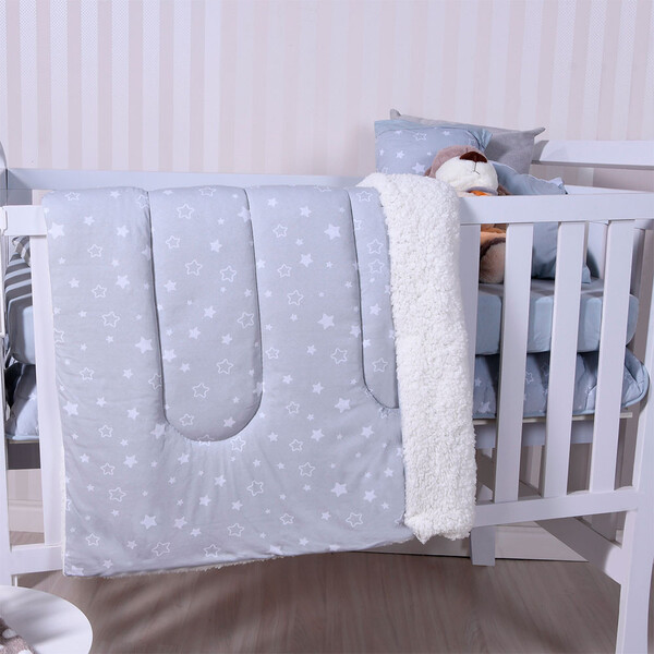 Edredom De Berço Malha E Sherpa 95x140cm Bene Casa