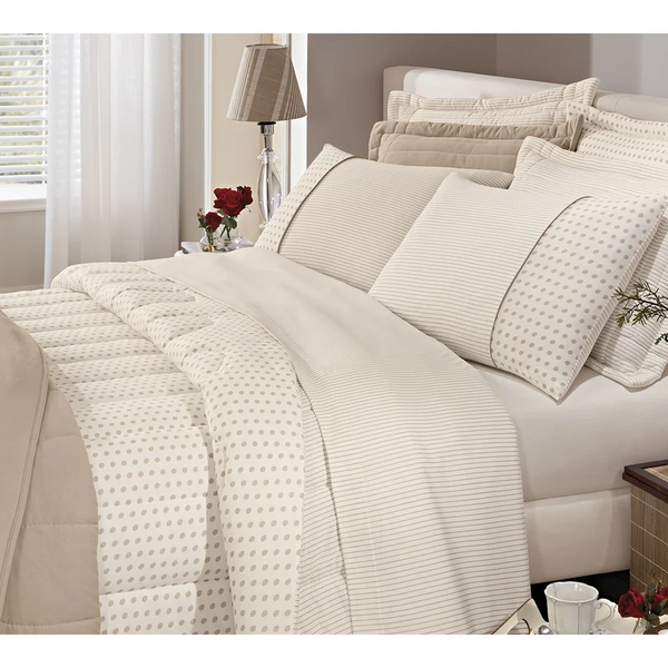 Edredom De Malha 100% Algodão Fio Penteado Soft Queen Nature