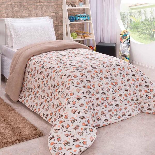Edredom Diverkids Solteiro Infantil Malha Estampada 1 Peça -