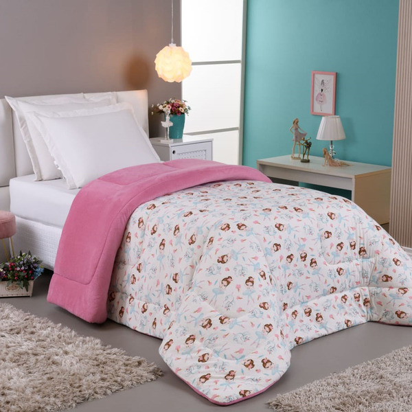 Edredom Diverkids Solteiro Infantil Malha Estampada 1 Peça -