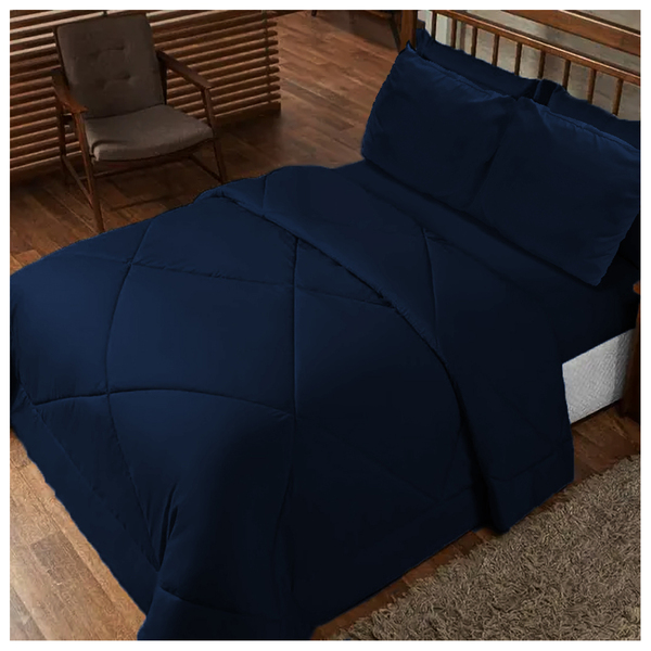 Edredom Dupla Face Casal Queen 6 Pçs - Lençol Incluso Casen A