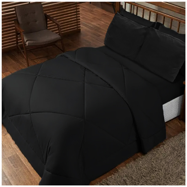 Edredom Dupla Face Casal Queen 6 Pçs - Lençol Incluso Casen P