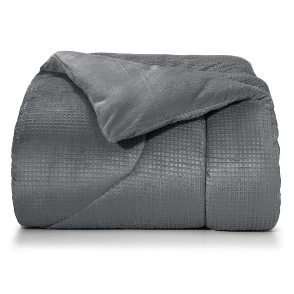 Edredom Dupla Face De Plush Queen 235x260cm Ardosia