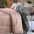 Edredom Dupla Face De Plush Queen 235x260cm - Rosa Tule