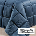 Edredom Dupla Face King Size Azul 400 Fios Egípcio 100% Algod