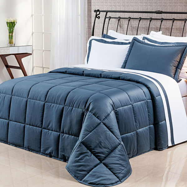 Edredom Dupla Face King Size Azul 400 Fios Egípcio 100% Algod