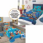 Edredom Dupla Face Microfibra Solteiro Mickey Lepper