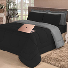 Edredom Dupla Face Para Cama Casal Queen Com Lençol 5 Pçs Cot