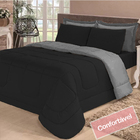 Edredom Dupla Face Para Cama Casal Queen Com Lençol 5 Pçs Cot