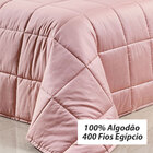 Edredom Dupla Face Solteiro Rosa 400 Fios Egípcio 100% Algodã