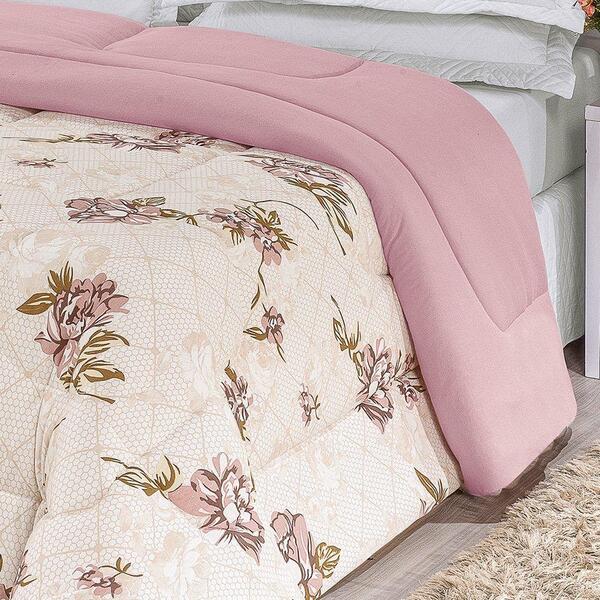 Edredom Dupla Face Super King Quality 01 Peça - Rosê