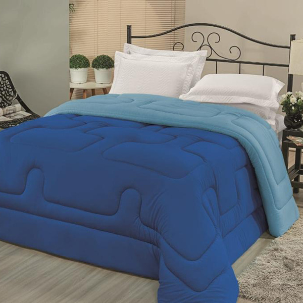 Edredom Em Malha 100% Algodão Solteiro Dupla Face - Royal - T