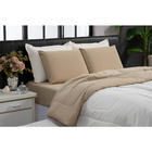 Edredom Eros 200 Fios Queen Kit 6 Peças Capuccino E Off White