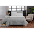 Edredom Eros 200 Fios Queen Kit 6 Peças Cinza E Off White Cas