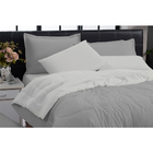 Edredom Eros 200 Fios Queen Kit 6 Peças Cinza E Off White Cas