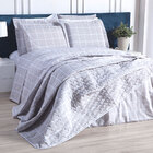 Edredom Estampado Grid Cinza Solteiro 2,50m X 1,60m 160 Fios