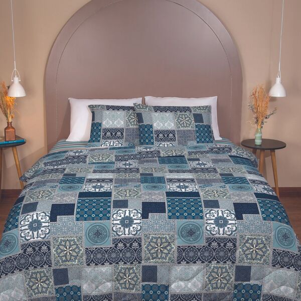 Edredom Estampado Harmonia Queen Lepper Azul Un