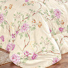 Edredom Estampado Verde Floral Dupla Face 200 Fios + Jogo De