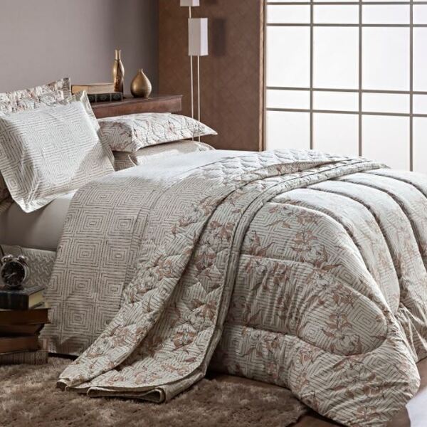 Edredom King 3 Pçs Nature Percal 200 Fios Juma - Lirio