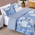 Edredom King Bouti Dupla Face 3 Peças - Azul Sereno