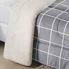 Edredom King Coberdrom Sherpa/mantinha Austin 1 Peça - Cinza