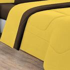 Edredom Malha 100% Algodão 1 Peça Casal - Amarelo/tabaco