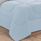 Edredom Malha 100% Algodão 1 Peça Casal - Azul Bebê/cinza