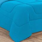 Edredom Malha 100% Algodão 1 Peça Casal Azul Turquesa