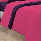 Edredom Malha 100% Algodão 1 Peça Casal - Pink /roxo