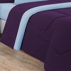 Edredom Malha 100% Algodão 1 Peça Casal - Roxo /azul Bebê