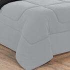 Edredom Malha 100% Algodão 1 Peça King - Cinza/preto