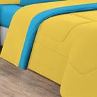 Edredom Malha 1 Peça Casal Amarelo/azul Turquesa