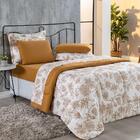 Edredom Malha 1 Peça Solteiro Floral Cobre