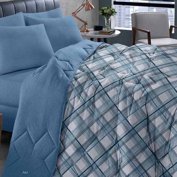 Edredom Malha Solteiro Buettner 100% Algodão Estampado Basic