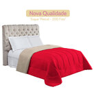 Edredom Marselha Queen Vermelho/cáqui