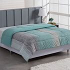 Edredom New York Turquesa Malha Queen Dupla Face - 100% Algod