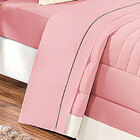 Edredom Outono Queen Rosê Bordado + Jogo De Cama - 7 Peças