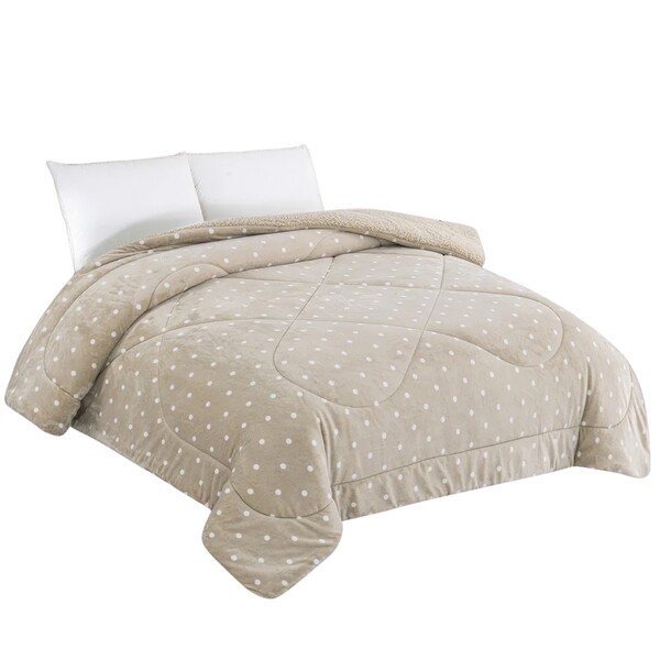 Edredom Poa - Casal - Dupla Face - Capetown - Sherpa - Bege -