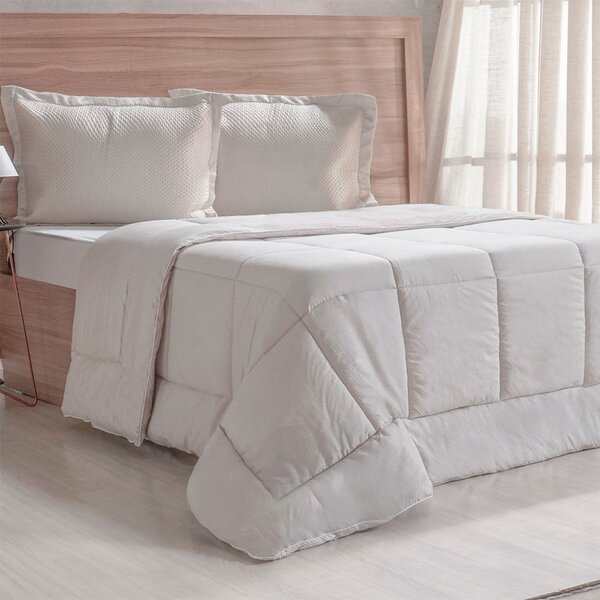 Edredom Prime King 3d Embossed 100% Poliéster 240x260cm Biscu