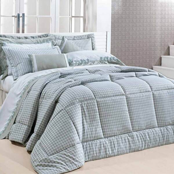 Edredom Queen 100% Algodão 200 Fios Ornatto  03 Peças - Verde