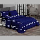 Edredom Queen Azul Marino + Jogo De Lençol 06 Peças Aconchego