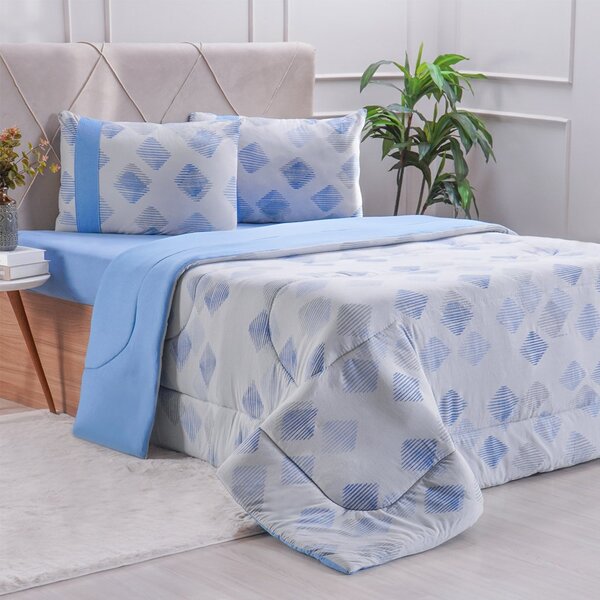 Edredom Queen Bella Cama Malha 125g/m² 100% Algodão 220x240cm