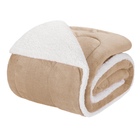 Edredom Queen Coberdrom Noruega Sherpa/mantinha 1 Peça - Bege